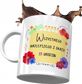 Születésnapi bögre 35 35-es 35-ös Tökéletes Ajándék Nyomtatott Fotóval