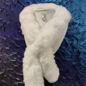 Giori Milano Téli szőrme sál fehér