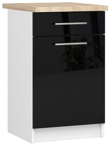 Alsó konyhaszekrény Ozara S50 SZ5 (fehér + fényes fekete). Akció -15%. 1071144