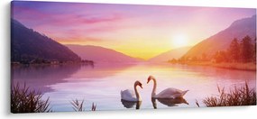 Szerelmes hattyúk képe (120x50 cm)