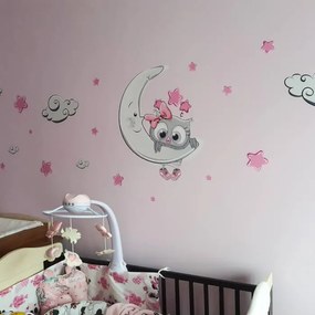 INSPIO Rózsaszín-szürke bagoly - falmatrica