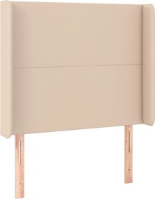 vidaXL cappuccino műbőr fejtámla szárnyakkal 103x16x118/128 cm