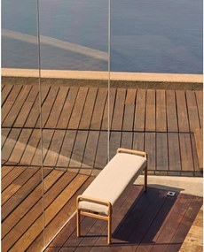 Krémszínű-natúr színű pad Macaret – Kave Home