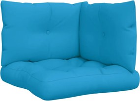vidaXL 3 db kék szövet raklappárna