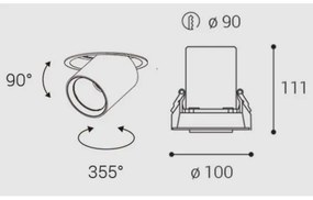 LED2 - LED Beépíthető lámpa HIDE LED/20W/230V CRI 90 fehér