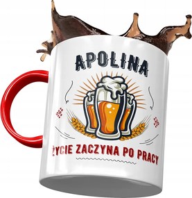 Piros Bögre Apolina Barátnő Feleség Ajándék Nyomtatott Fotóval