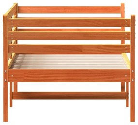 kanapéágy ágy matrac viaszbarna 75x190 cm tömör fa fenyőfa