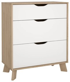 Fehér-natúr színű komód tölgyfa dekorral 79x92x40 cm Ikast – Tvilum