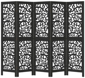 5 paneles fekete tömör császárfa térelválasztó