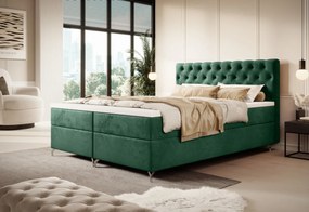 FESTER 2 kárpitozott boxspring ágy - szürke / 180x200