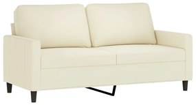 kétszemélyes krémszínű bársony kanapé 140 cm