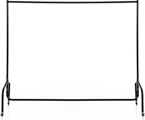 HOMCOM Ruhafogató Kerekekkel, Masszív Ruhasín, Kabátállvány, 140 Kg Teherbírás, 180 x 60 x 170 cm, Fekete Acél | Aosom