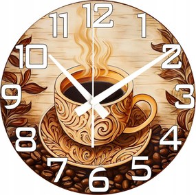 Dekoratív óra Kávé A Deszkán Gyönyörű Ajándék Nagy Óra 45 cm