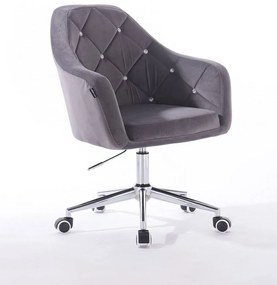 HR830CK Grafit Modern Velúr Szék Krómozott lábbal