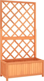 vidaXL barna tömör fenyőfa rácsos kerti ültetőláda 70 x 30 x 135 cm