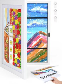 Képkeret A4, gyerekrajzok, fa keret