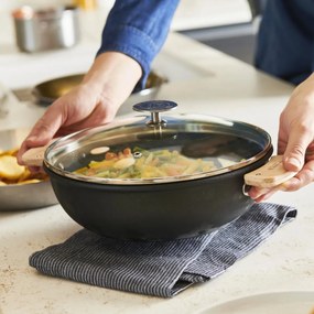 De Buyer 3660.02 LOQY levehető fogantyúpár, fa