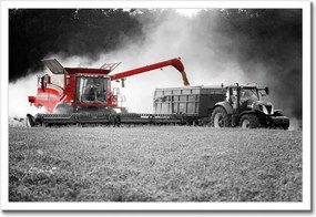 Poszterek keretben 60x40 Piros kombájn Aratás