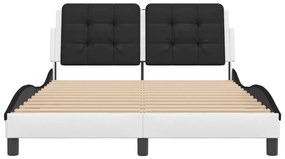 fehér és fekete műbőr ágykeret matrac nélkül Zadar 140 x 200 cm