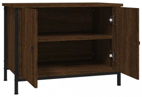 barna tölgyszínű szerelt fa TV-szekrény ajtókkal 60x35x45 cm
