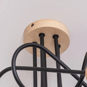 Felületre szerelhető csillár OXFORD 5xE27/15W/230V fenyő/fekete