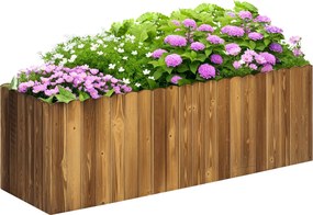 Outsunny Magasított Kertészeti Ágyás Növényládával Fűszernövények és Virágok Számára, Fenyőfa 120 x 40 x 40 cm | Aosom