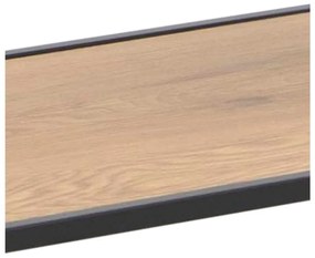 Fekete-natúr színű polcos állvány tölgyfa dekorral 77x175 cm Seaford – Actona
