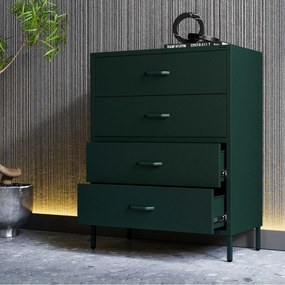 Komód CARLA, 800 x 1015 x 400 mm, Modern:  palack zöld