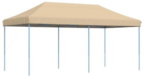bézs összecsukható felugró rendezvénysátor 580x292x315 cm