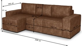 TED Kinyitható sarokkanapé Szürke/sötétbarna