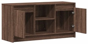 barna tölgy színű szerelt fa LED-es TV-szekrény 100x34x50 cm
