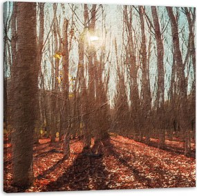 Vászonkép Erdő Ősz Levelek Színes Természet 90X90 cm