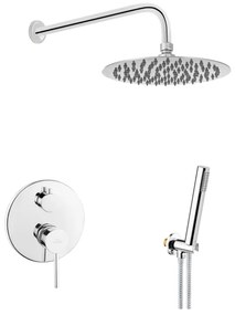 Invena Dafni, rejtett zuhanygarnitúra esőzuhanyfejjel 25 cm, fényes króm, INV-BS-88-0O2-A