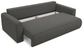 Sötétszürke bársony kinyitható-tárolóhelyes kanapé 238 cm Kapua – Makamii