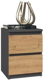 Riano MIX M2 éjjeliszekrény, 30x40x30 cm, antracit-tölgy