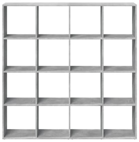betonszürke szerelt fa könyvszekrény 137,5 x 29 x 137,5 cm