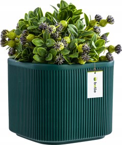 Virágcserép kerámia fedél Palack zöld 14,5 cm H13,5 cm Mat Modern