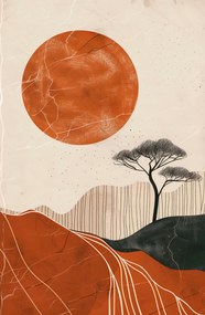 Poszter 53x81cm Afrikai naplemente