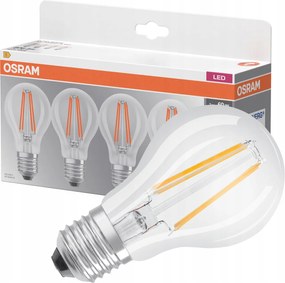 4x Led izzó A60 E27 7W 60W 806lm 2700K Meleg 300° Base Osram