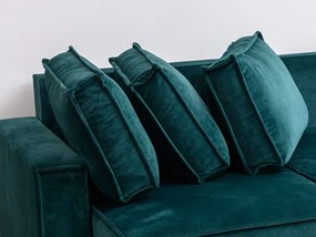 SMART VELVET sötétzöld kinyitható sarokkanapé, kétoldalas
