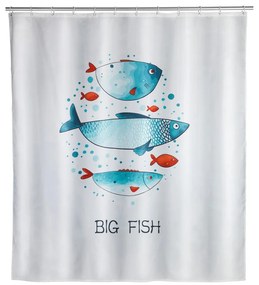 Big Fish mosható zuhanyfüggöny, 180 x 200 cm - Wenko
