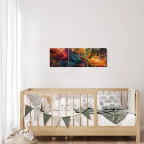 Kép - Színes absztrakció II. (órával) (90x30 cm)