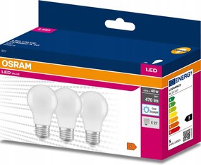 3x Led izzó E27 A60 4,9W 40W 470lm 4000K Semleges 200° Osram Value
