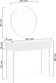 Nicole fésülködőasztal arany tükörrel 80 cm - kasmír / arany lábak