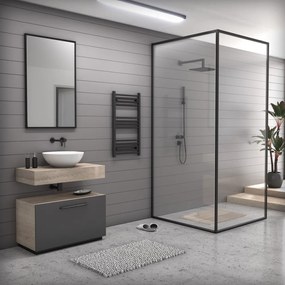 Fekete 500x900mm törölközőszárítós fürdőszobai radiátor Welland Lux | Készletről | Gyors kiszállítással
