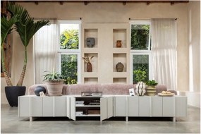 Világosszürke borovi fenyő TV-állvány 152x53x46 cm Basu – WOOOD