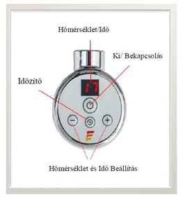 Hunor 600 x 1600 elektromos törölközőszárító radiátor, egyenes, fehér, digitális 900 W