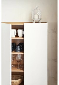 Fehér magas komód tölgyfa dekorral 95x120 cm Arista – Teulat