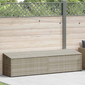 világosszürke polyrattan kerti tárolóláda 220x50x58 cm