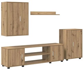 4 részes TV szekrény szett 4 pcs kézműves tölgy Faanyag